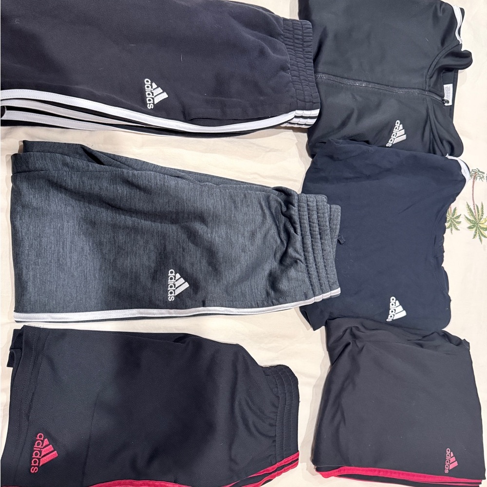 Adidas Kids Black and Dark Gray Joggers